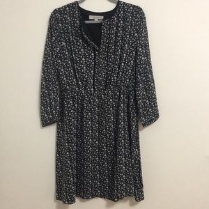 LOFT black and gray floral heart drawstring